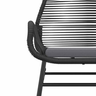 9-delige Tuinset met kussens poly rattan glas zwart