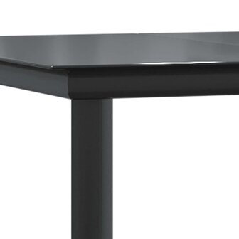9-delige Tuinset met kussens poly rattan glas zwart