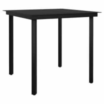 5-delige Tuinset met kussens poly rattan glas grijs