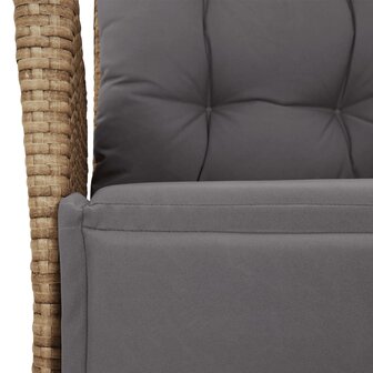 5-delige Tuinset met kussens poly rattan gemengd beige