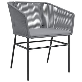 5-delige Tuinset met kussens poly rattan glas grijs