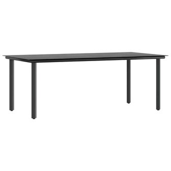 7-delige Tuinset met kussens poly rattan glas grijs
