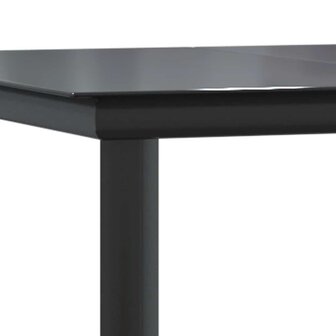 7-delige Tuinset met kussens poly rattan glas grijs