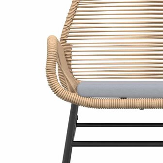 7-delige Tuinset met kussens poly rattan glas bruin