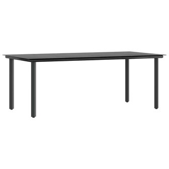 7-delige Tuinset met kussens poly rattan glas grijs