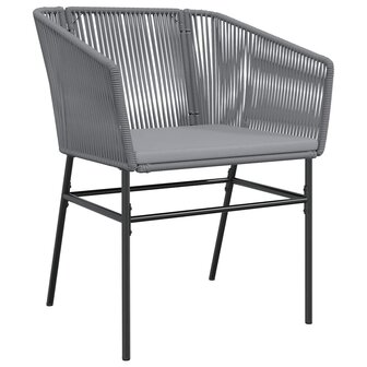 7-delige Tuinset met kussens poly rattan glas grijs