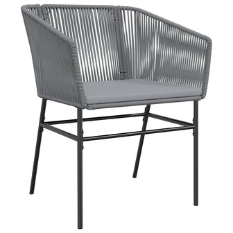 5-delige Tuinset met kussens poly rattan glas grijs