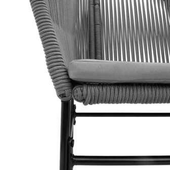 5-delige Tuinset met kussens poly rattan glas grijs