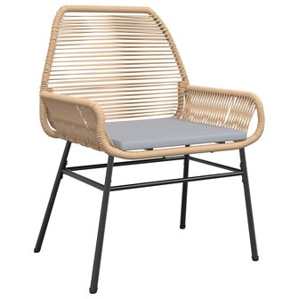 7-delige Tuinset met kussens poly rattan glas bruin