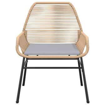 7-delige Tuinset met kussens poly rattan glas bruin