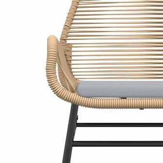 7-delige Tuinset met kussens poly rattan glas bruin