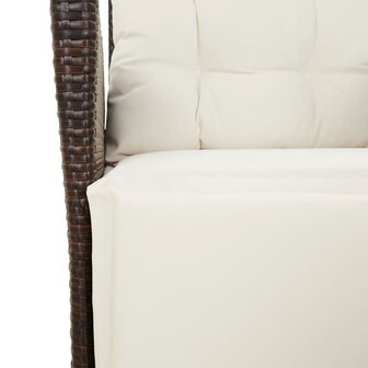 5-delige Tuinset met kussens poly rattan bruin