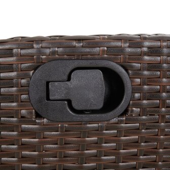 5-delige Tuinset met kussens poly rattan bruin