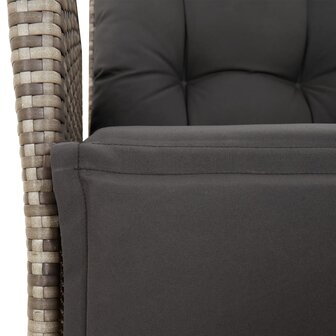 5-delige Tuinset met kussens poly rattan grijs
