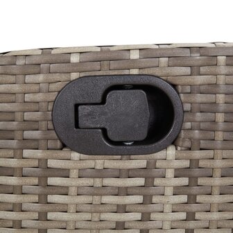 5-delige Tuinset met kussens poly rattan grijs