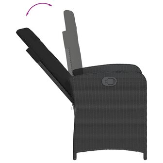 9-delige Tuinset poly rattan zwart