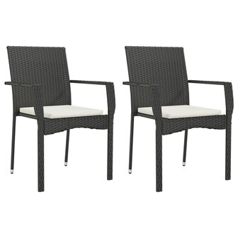 9-delige Tuinset poly rattan zwart