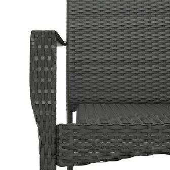 9-delige Tuinset poly rattan zwart