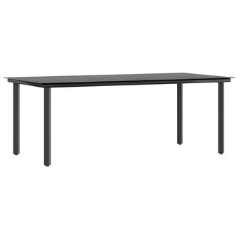 7-delige Tuinset met kussens poly rattan glas bruin