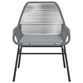 5-delige Tuinset met kussens poly rattan glas grijs