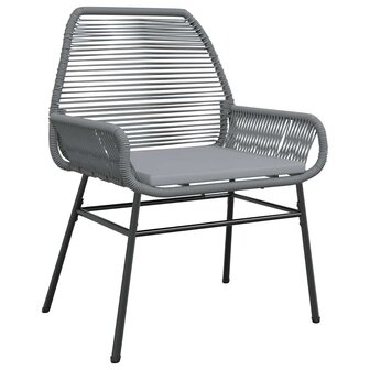 7-delige Tuinset met kussens poly rattan glas grijs