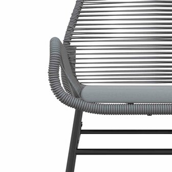 7-delige Tuinset met kussens poly rattan glas grijs
