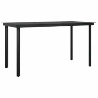 5-delige Tuinset met kussens poly rattan glas grijs