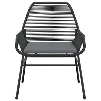5-delige Tuinset met kussens poly rattan glas zwart