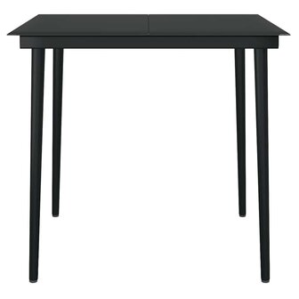5-delige Tuinset met kussens poly rattan glas zwart