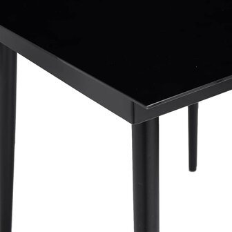 5-delige Tuinset met kussens poly rattan glas zwart