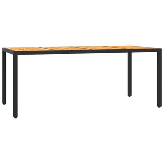7-delige Tuinset met kussens poly rattan zwart