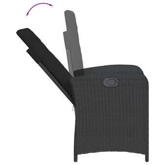 9-delige Tuinset poly rattan zwart