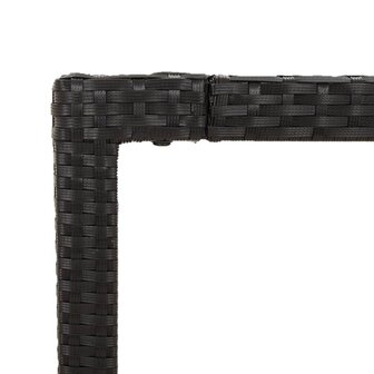 7-delige Tuinset met kussens poly rattan zwart
