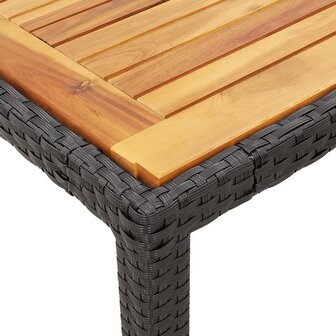 7-delige Tuinset met kussens poly rattan zwart
