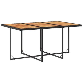 11-delige Tuinset met kussens poly rattan zwart