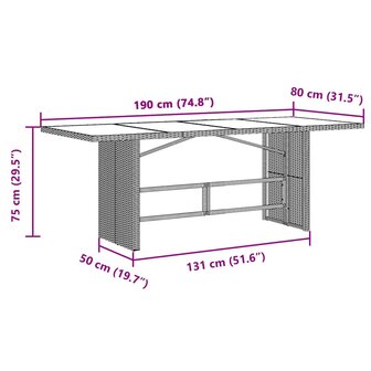 7-delige Bistroset met kussens poly rattan grijs