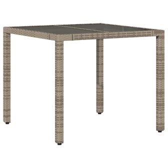 5-delige Tuinset met kussens poly rattan grijs