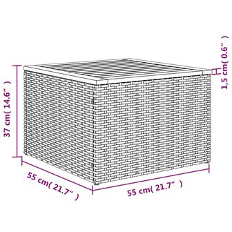11-delige Loungeset met kussens poly rattan zwart