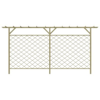 Tuinhek met latwerk en pergola hout