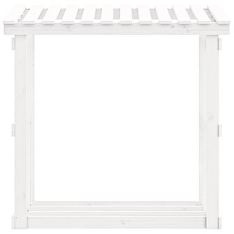 Haardhoutrek 108x64,5x109 cm massief grenenhout wit