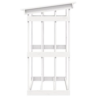 Haardhoutrek 108x64,5x109 cm massief grenenhout wit