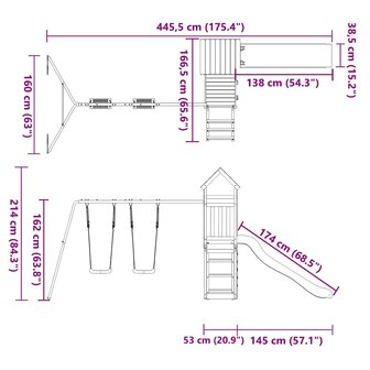 Speelhuis ge&iuml;mpregneerd grenenhout