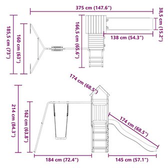 Speelhuis massief grenenhout