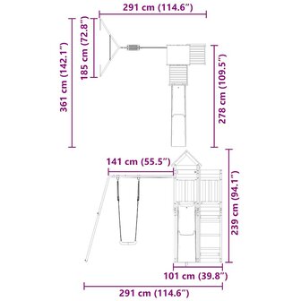 Speelhuis ge&iuml;mpregneerd grenenhout