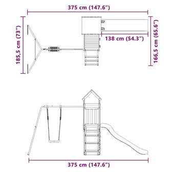 Speelhuis ge&iuml;mpregneerd grenenhout
