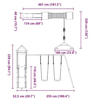 Speelhuis ge&iuml;mpregneerd grenenhout