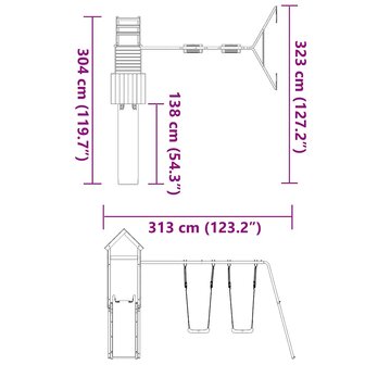 Speelhuis ge&iuml;mpregneerd grenenhout