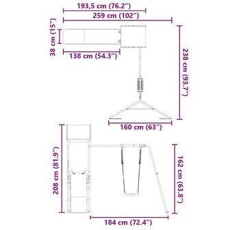 Speelhuis ge&iuml;mpregneerd grenenhout
