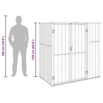 Tuinschuur 161x89x161 cm gegalvaniseerd staal bruin