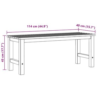 Tuinbank 114 cm massief teakhout